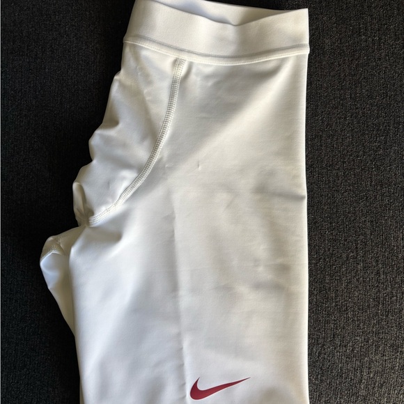 NIKE PRO ELITE MADE IN THE USA WHITE RACING HALF TIGHTS MEN’S SIZE LARGE - Picture 5 of 7